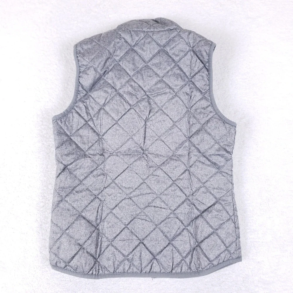 Old Navy Quilted Puffer Vest Women S Gray Full Zip Layering‎ Gorpcore